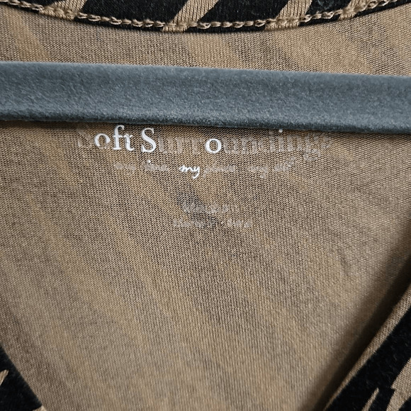 Soft Surroundings Women's XS Wrap Front Short Sleeve Zebra Print Maxi Dress Tan - Picture 6 of 6